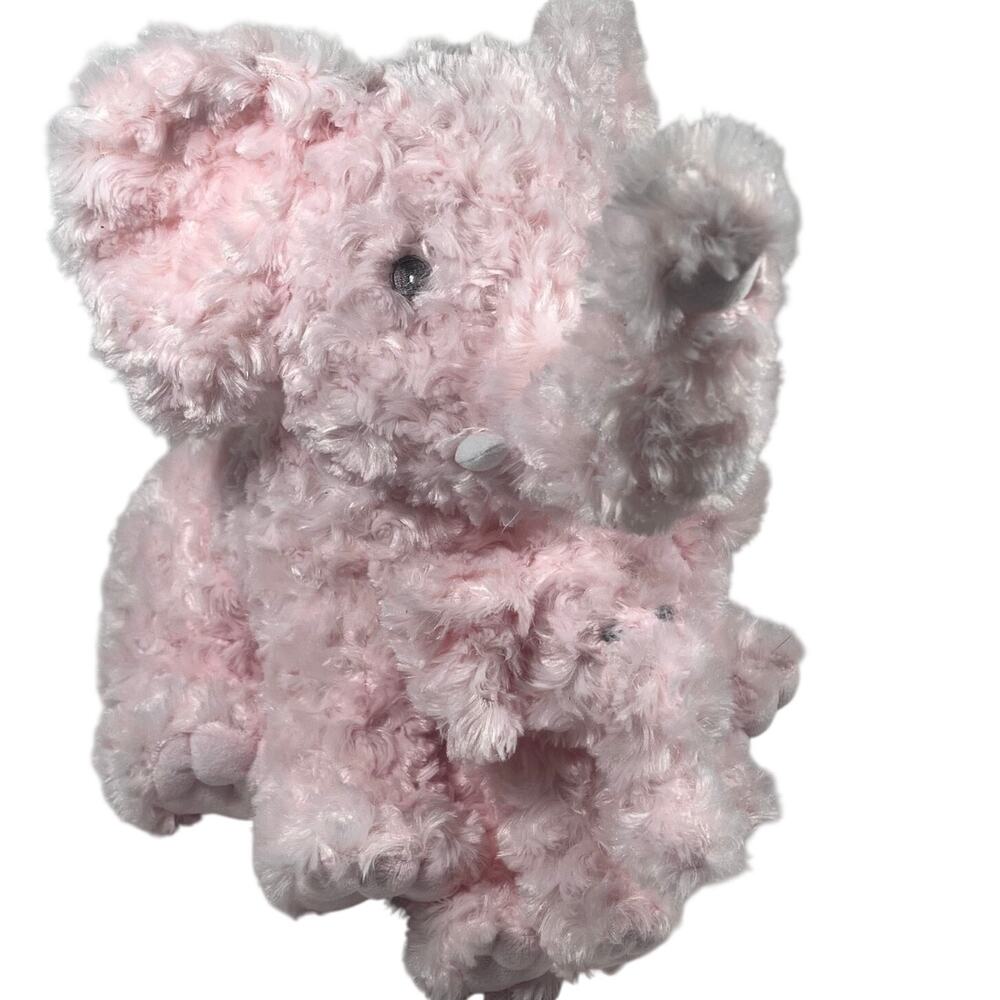 Unipak Mother Elephant & Baby Soft Fuzzy Pink Plushie 2020 Jungle Nursery Toy